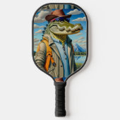 Cool Alligator Hiking Abstract Pickleball Paddle (Voorkant)