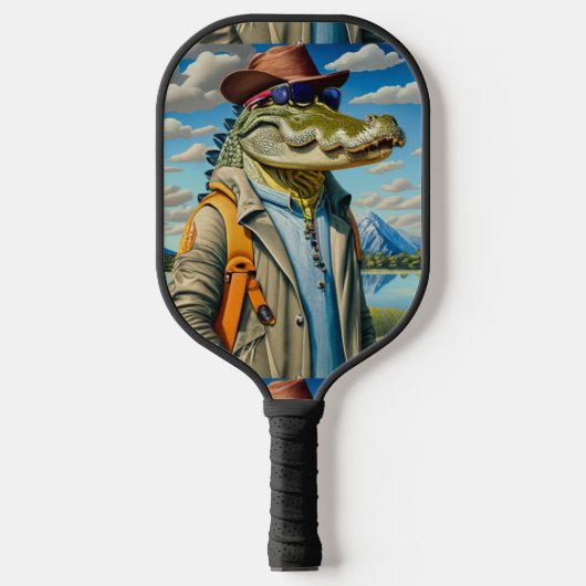 Cool Alligator Hiking Abstract Pickleball Paddle (Voorkant)