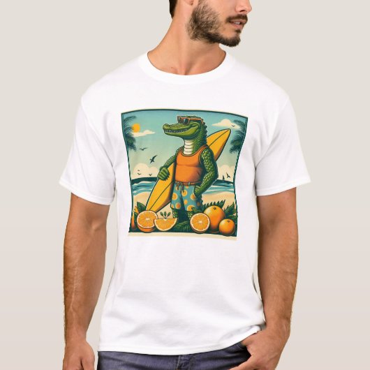 Cool Alligator Surfs T-shirt (Voorkant)