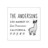 Cool Alpaca Aangepaste familienaam & retouradres Rubberstempel (Afrduk)