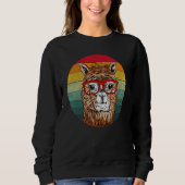 Cool Alpaca Eyeglassen Retro Geek  student Trui (Voorkant)