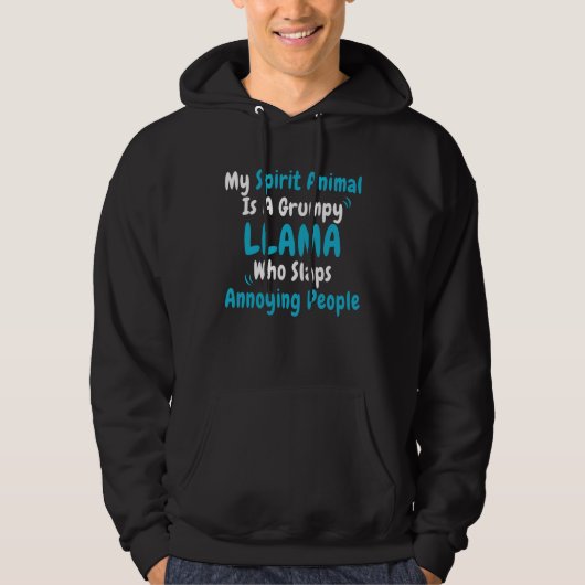 Cool Alpaca My Spirit Animal Is A Grumpy Llama  Sa Hoodie (Voorkant)