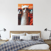 Cool Alpacas in Sweaters and Sunglasses Canvas Afdruk (Insitu (Slaapkamer))