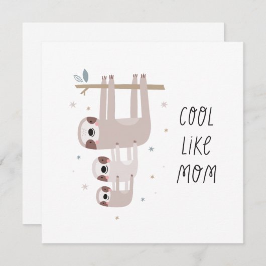 Cool als mama Cute Sloth (Voorkant / Achterkant)