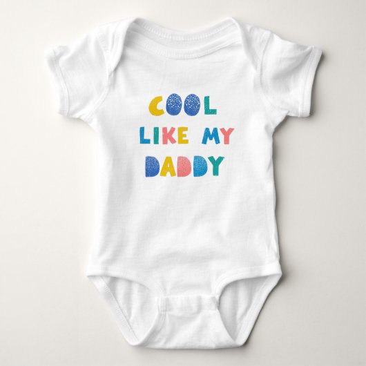 Cool als mijn vader typografie Baby Bodysuit (Voorkant)