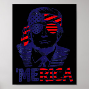 Cool America Trump Happy 4 juli Trump Amerikaans Poster