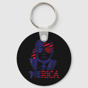 Cool America Trump Happy 4 juli Trump Amerikaans Sleutelhanger