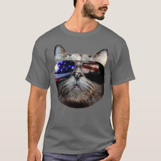 Cool American Cat met zonnebril T-shirt