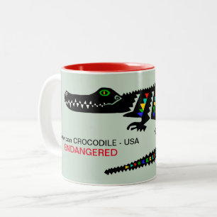 Cool American CROCODILE - Bedreigd dier - Natuur Tweekleurige Koffiemok