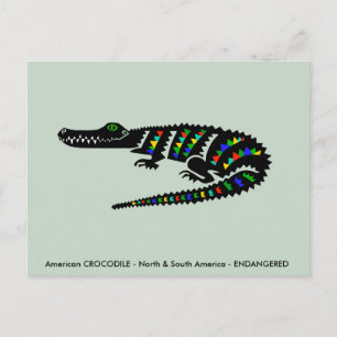 Cool American CROCODILE - Wildlife - Natuur Groen Briefkaart