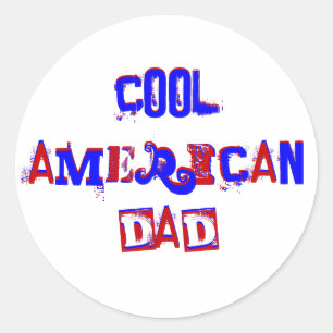 Cool American Dad III Ronde Sticker