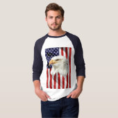 Cool American Eagle, de Amerikaanse vlag, patriott T-shirt (Voorkant volledig)