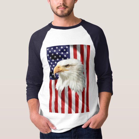 Cool American Eagle, de Amerikaanse vlag, patriott T-shirt (Voorkant)