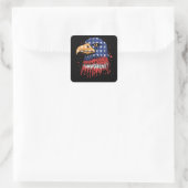 Cool American Flag Eagle Art - Amerikaanse vlag Vierkante Sticker (Tas)