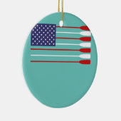 Cool American Flag Rowing Oar Funny Paddle Lover Keramisch Ornament (Rechts)