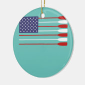Cool American Flag Rowing Oar Funny Paddle Lover Keramisch Ornament (Links)