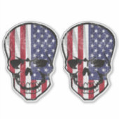 Cool American Flag Skull Sticker (Voorkant)