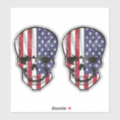Cool American Flag Skull Sticker (Vel)