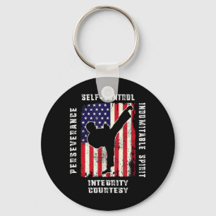 Cool American Flag Taekwondo Cadeau _ Tae Kwon Do Sleutelhanger