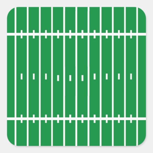 Cool American football green pitch Vierkante Sticker (Voorkant)
