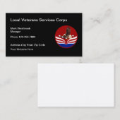 Cool American Patriotic Veterans Services Visitekaartje (Voorkant / Achterkant)