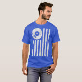 Cool  Amerikaanse vlag Platenspeler DJ Shirt (Voorkant volledig)