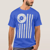 Cool  Amerikaanse vlag Platenspeler DJ Shirt (Voorkant)