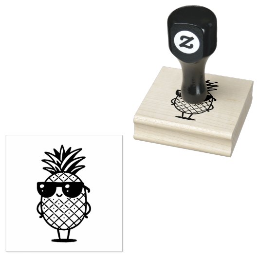 Cool Ananas met Zonnebril Stamp Rubberstempel (Gestempeld)