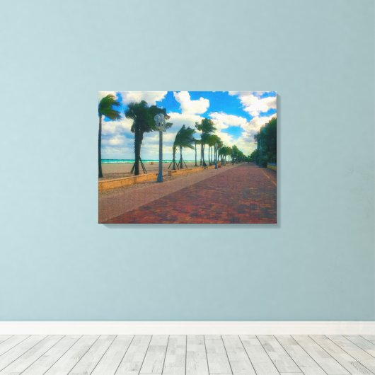 Cool and Breezy in Hollywood Beach Canvas Afdruk (Insitu (Houten vloer))