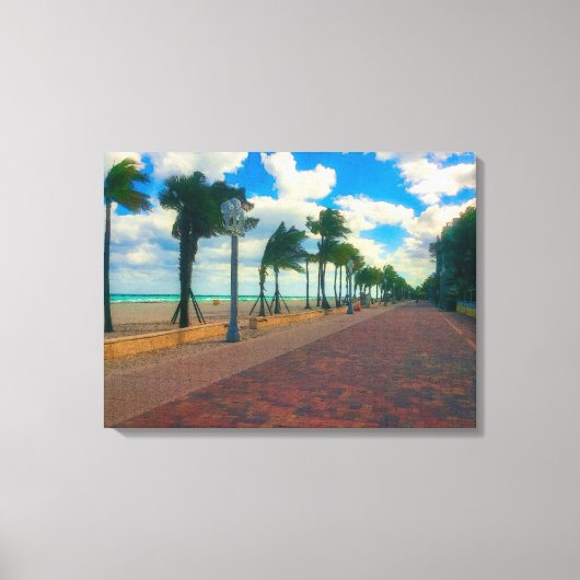 Cool and Breezy in Hollywood Beach Canvas Afdruk (Voorkant)