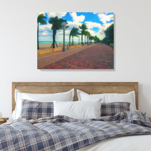 Cool and Breezy in Hollywood Beach Canvas Afdruk (Insitu (Slaapkamer))