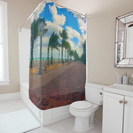 Cool and Breezy in Hollywood Beach Douchegordijn (In situ)