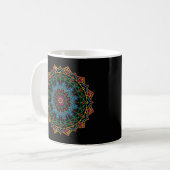 Cool and Colorful Mandala Floral Pattern Koffiemok (Voorkant links)