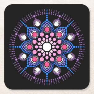Cool and Colorful Mandala Pattern Kartonnen Onderzetters