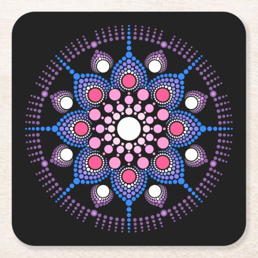 Cool and Colorful Mandala Pattern Kartonnen Onderzetters (Voorkant)