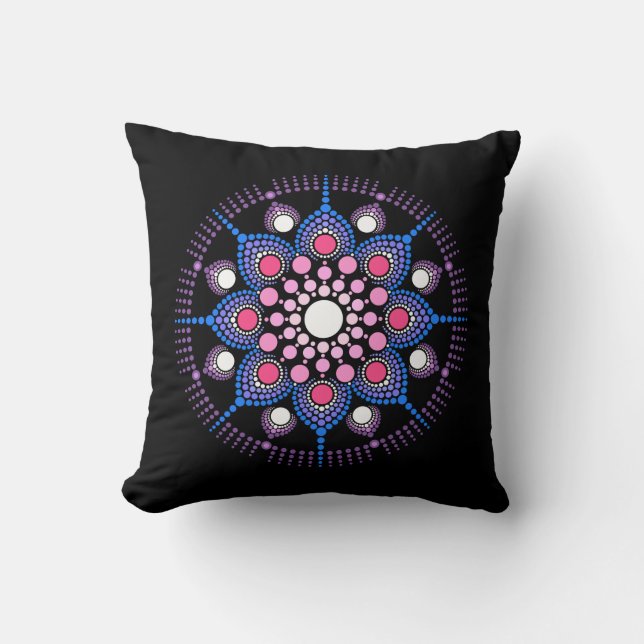 Cool and Colorful Mandala Pattern Kussen (Voorkant)