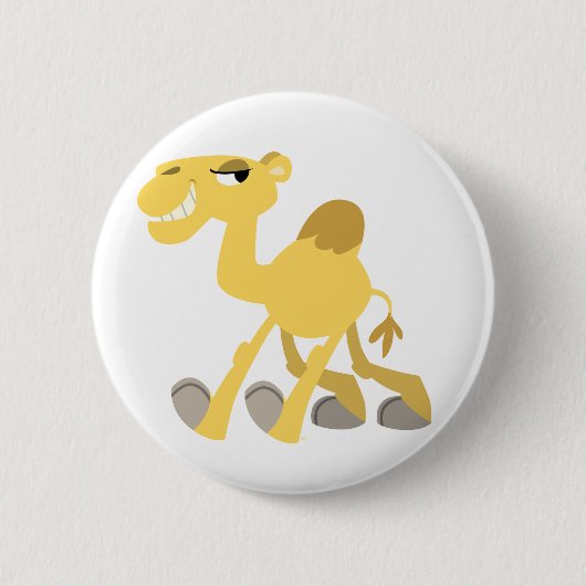 Cool and Cute Cartoon Camel Button Badge (Voorkant)