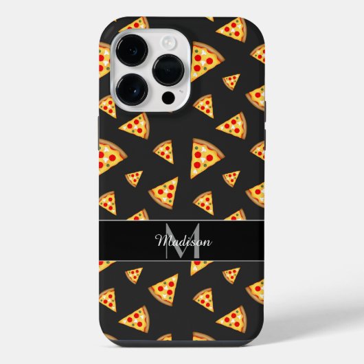 Cool and fun pizza slices pattern Monogram iPhone Hoesje (Achterkant)