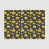 Cool and fun yummy burger pattern dark gray tissuepapier (Voorkant)
