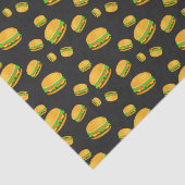 Cool and fun yummy burger pattern dark gray tissuepapier (Detail)