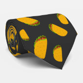 Cool and fun yummy taco pattern dark gray stropdas (Opgerold)
