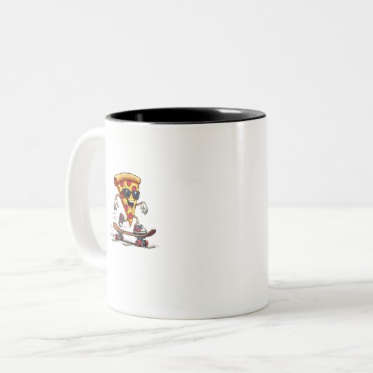 Cool and Funny National Pizza Day: Laugh, Enjoy Tweekleurige Koffiemok (Voorkant links)