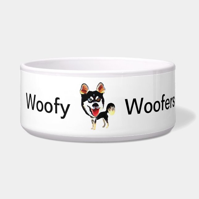 Cool and Funny Siberian Husky Dog Bowl Voerbakje (Voorkant)