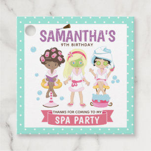 Cool and Girly Spa Party Bedankjes Labels