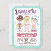 Cool and Girly Spa Party Kaart (Voorkant)