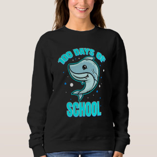 Cool And Smart Shark For 100 Days Of School Trui