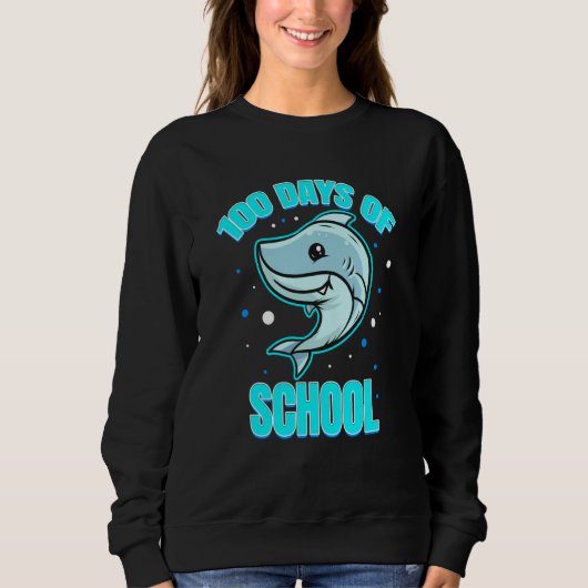 Cool And Smart Shark For 100 Days Of School Trui (Voorkant)