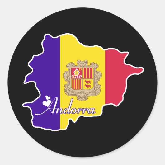 Cool Andorra Ronde Sticker (Voorkant)