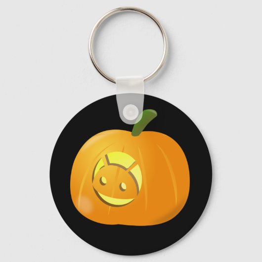 Cool Android Pumpkin Halloween Button Sleutelhange Sleutelhanger (Voorkant)