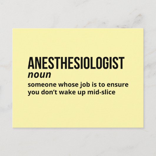 Cool Anesthesiologist Definition Briefkaart (Voorkant)